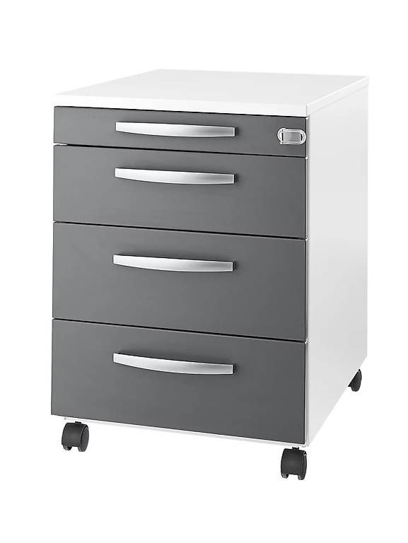 Banconi: neuer 4er Rollcontainer, B432xT580xH595 mm, weiss/graphit – Nuovo e nell'imballaggio originale da Necker venduto da liq24