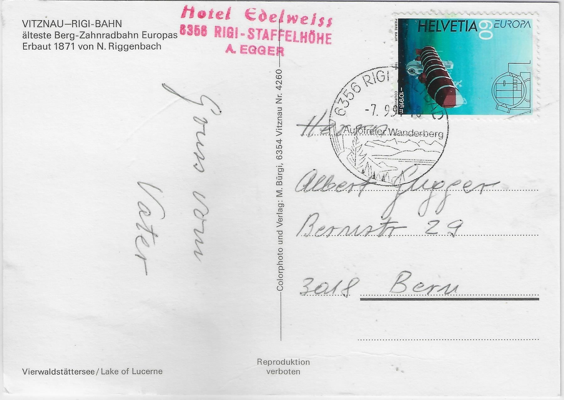 Cartes postales: Vitznau-Rigi-Bahn – D'occasion à Ettingen par Kartenplanet 1