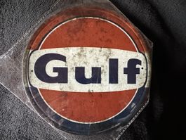 Gulf benzin Tankstelle öl Werbung Reklame 