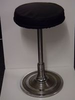 Chromstahl Hocker Bauhaus Art Deco Leder