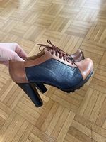 Unikat sehr edle Stiefeletten braun/schwarz Grösse 39