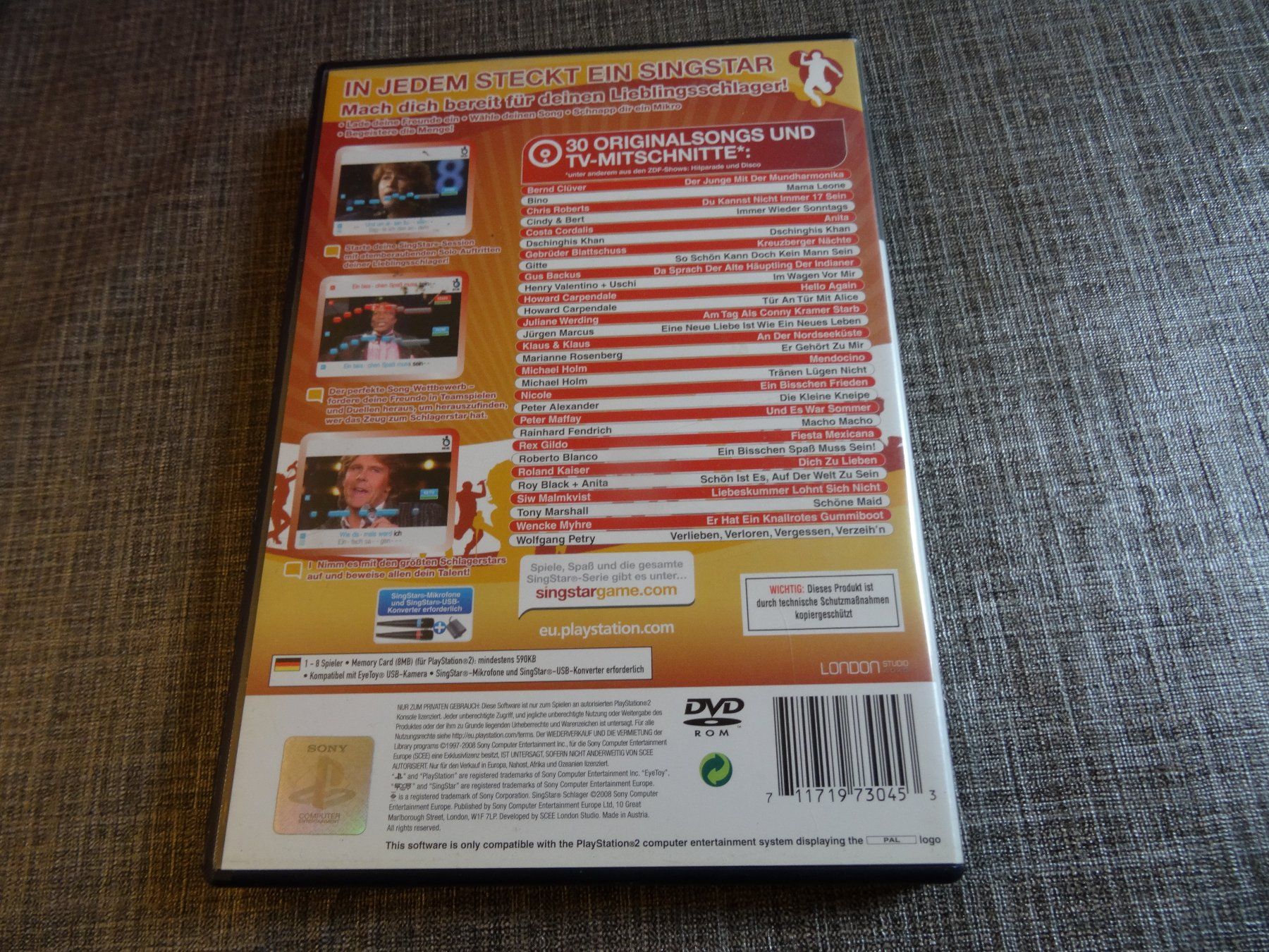 Sony Spiele: Singstar Schlager PS2 – Gebraucht aus Olten von Disc-Ausverkauf 2