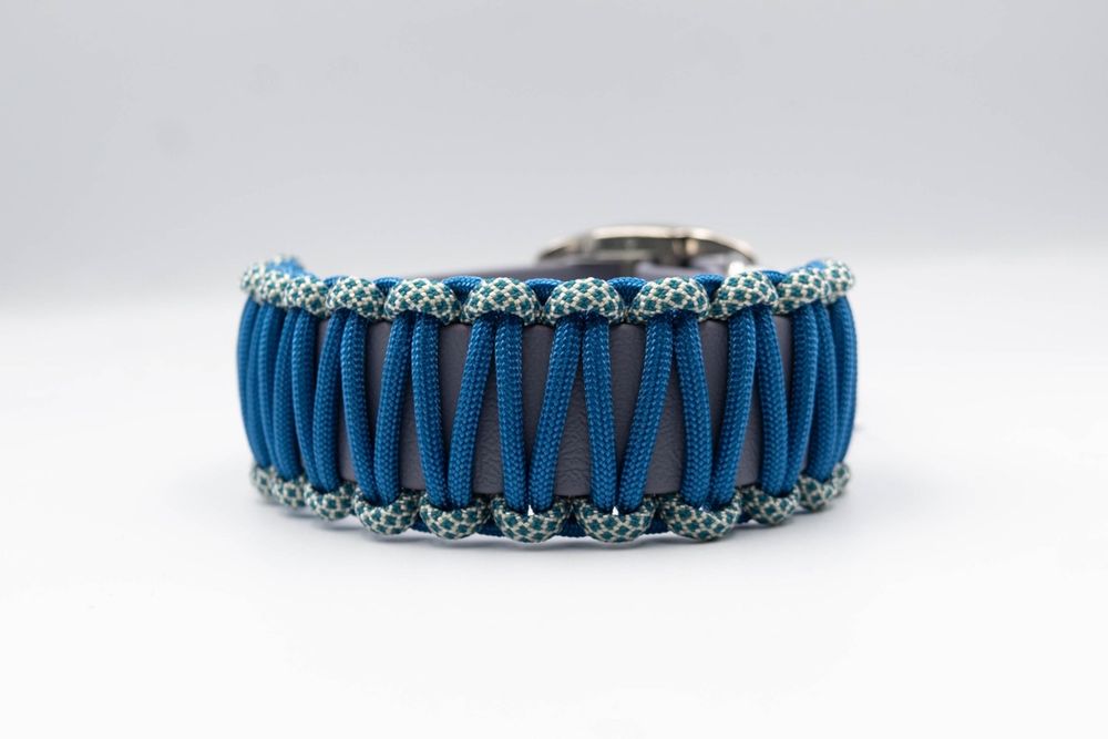 Bio-leine Biothane Hundehalsband – Mit Dornschnalle, Wasserabweisend, Türkis, Halsumfang 55-65 Cm, Für Große Hunde