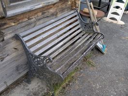 Gartenparkbank-Gusseisen-Holz-Sitzbank Wien