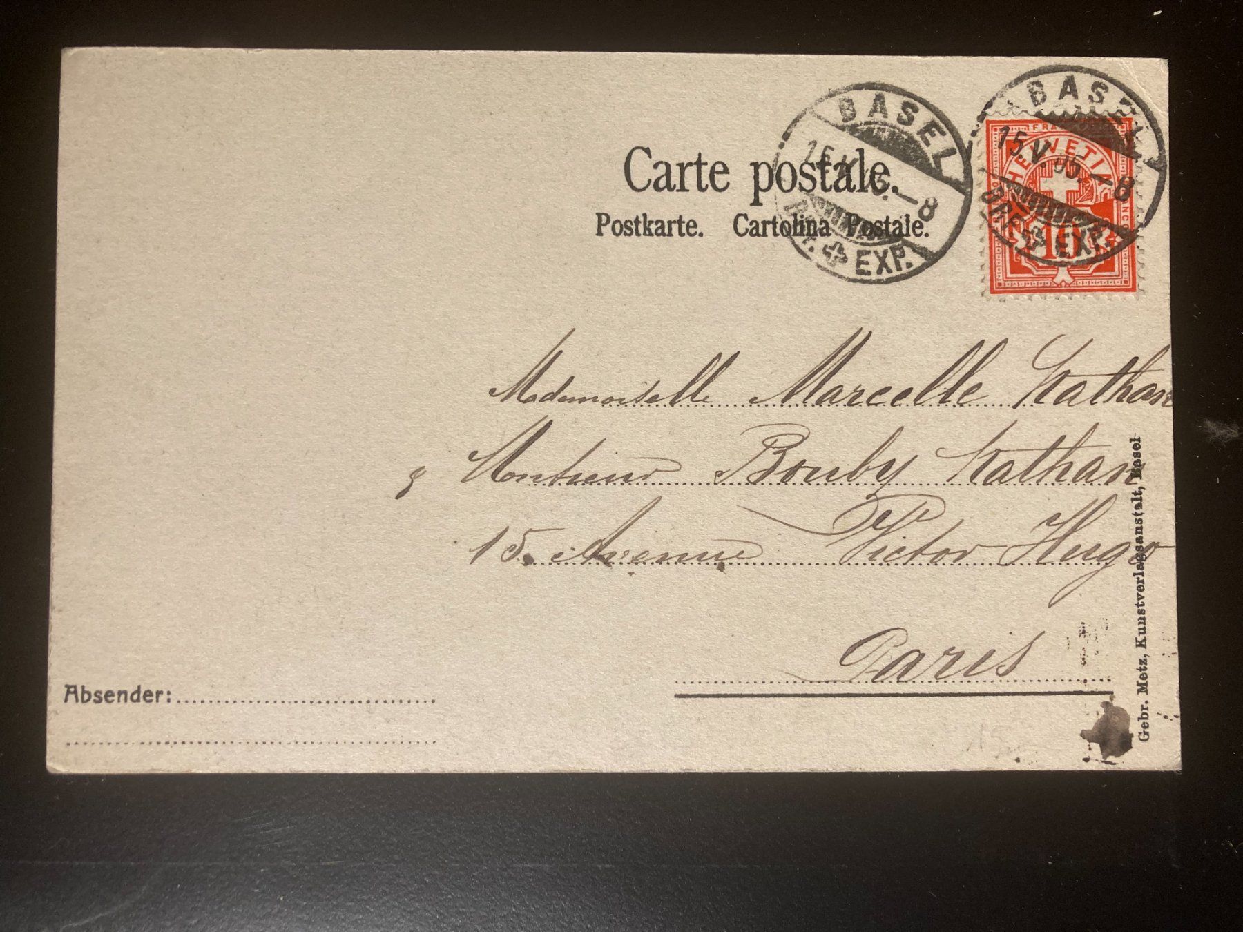 Cartoline postali: Schweiz 1905 Ansichtskarte Basel gelaufen – Usato da Liestal venduto da schnueps 1