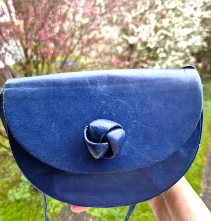 CLUTCH CHARLES JOURDAN PARIS FRANCE TASCHE BAG BLAU VINTAGE