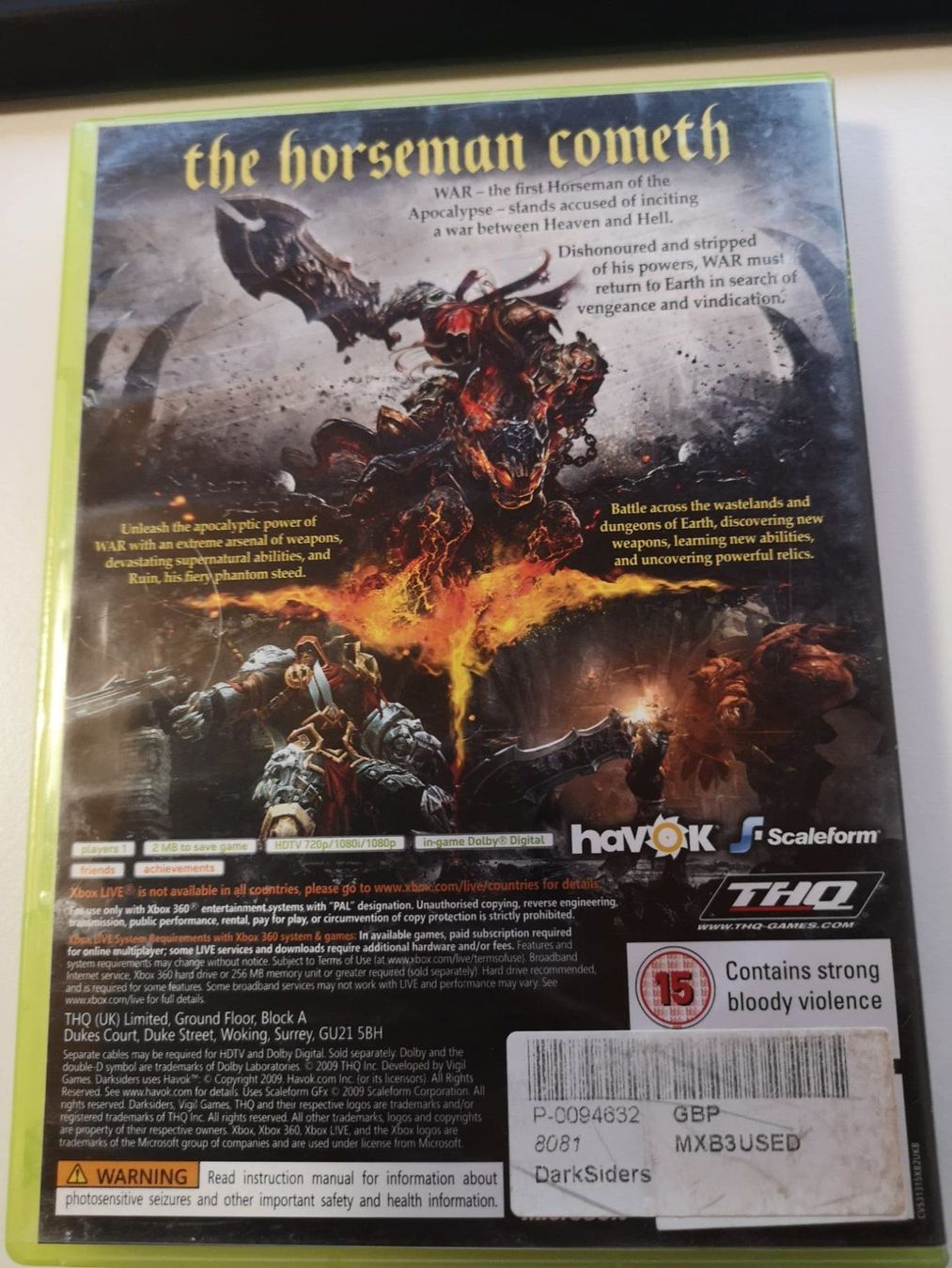 Spiele: Darksiders XBOX 360 – Gebraucht aus Herisau von Seyashop1 1