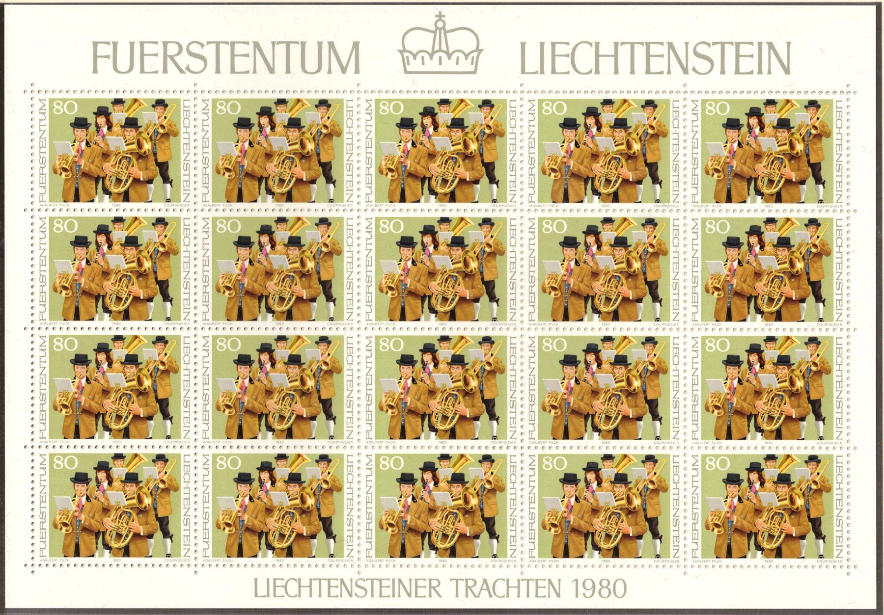Alle Briefmarken: Kleinbogen    LI Trachten  1980      postfrisch – Neu (gemäss Beschreibung) aus Mellingen von Ginger