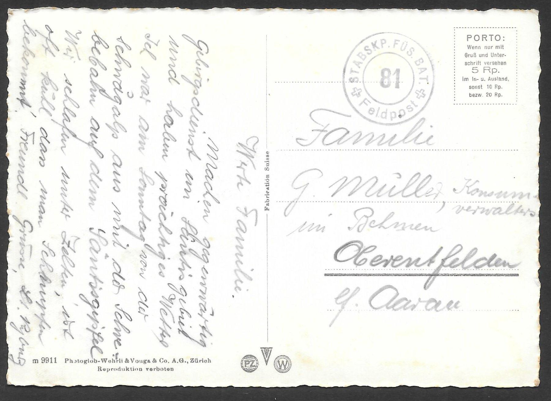 Cartoline postali: Säntis Schwebebahn Blick auf Glarneralpen Feldpoststempel – Usato da Olten venduto da clotaldi 1