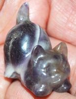 Deko - Heilstein N-867 – Katze – Amethyst – ca. 30x18x30mm