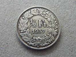 1/2 Fr.  1937  -  Ungereinigt  -