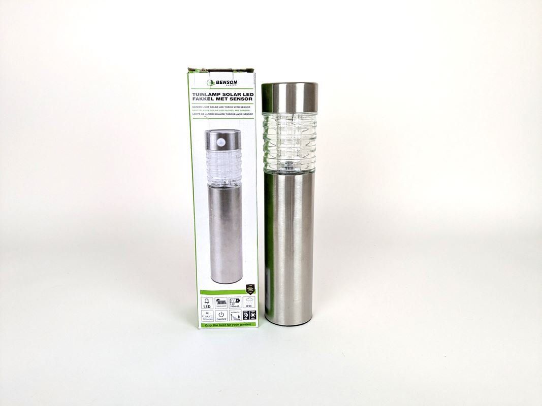 Lampade: BENSON GARDEN Gartenlampe Solar LED Fackel mit Sensor – Nuovo (secondo la descrizione) da Thun venduto da Restwert_Thun