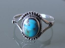 Silber 925 Türkis Fingerring Gr. 59