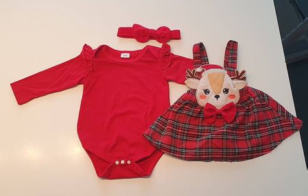 Herzige Weihnachtsoutfit Mädchen Grösse 62-68 (3-6 mt)