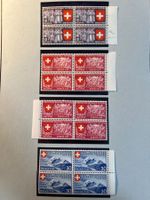 Helvetia, 1939, 4 Blöcke mit  Abart, postfrisch
