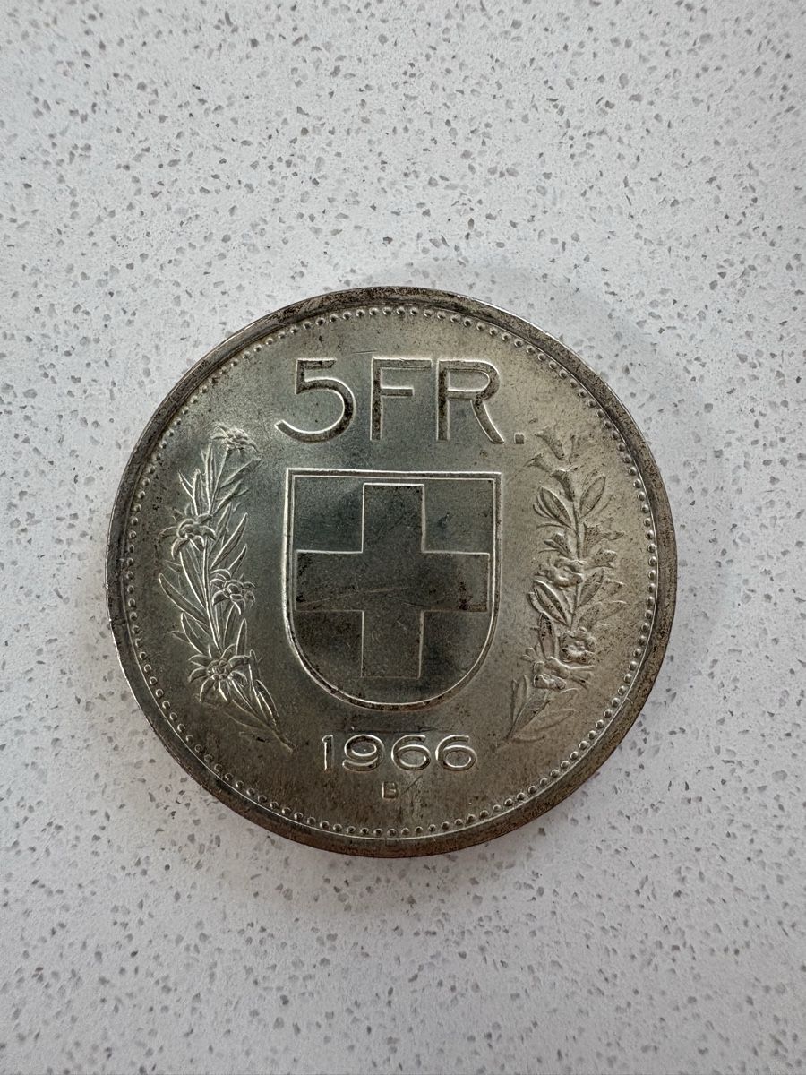 Alle Münzen: 5 Franken 1966 Münze Silber – Gebraucht aus Gebenstorf von Sandra01031 1