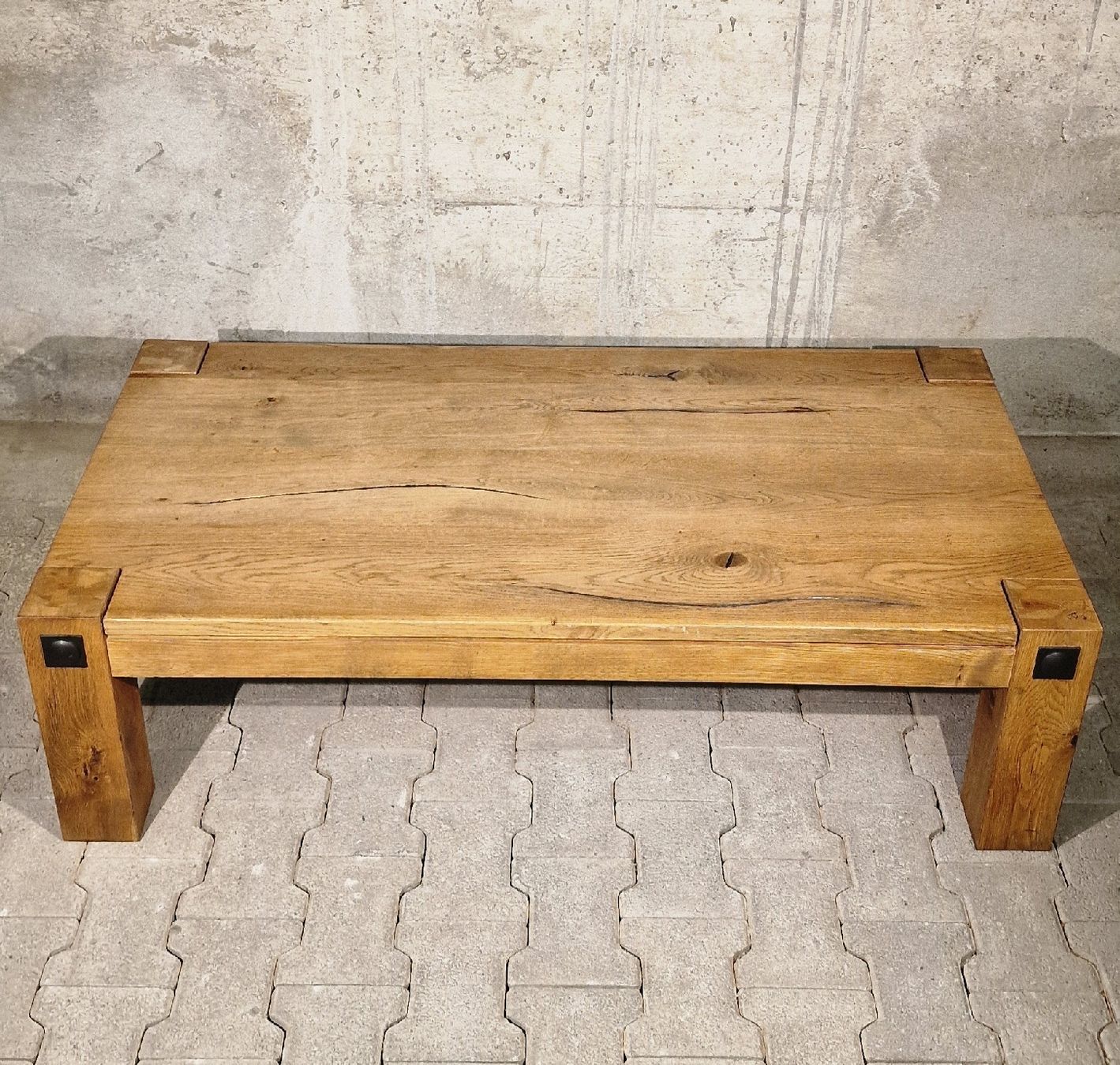 Tavoli: Couchtisch Eiche massiv Rustikal Loft Industrial holz – Usato da Affeltrangen venduto da Szafaoli 5
