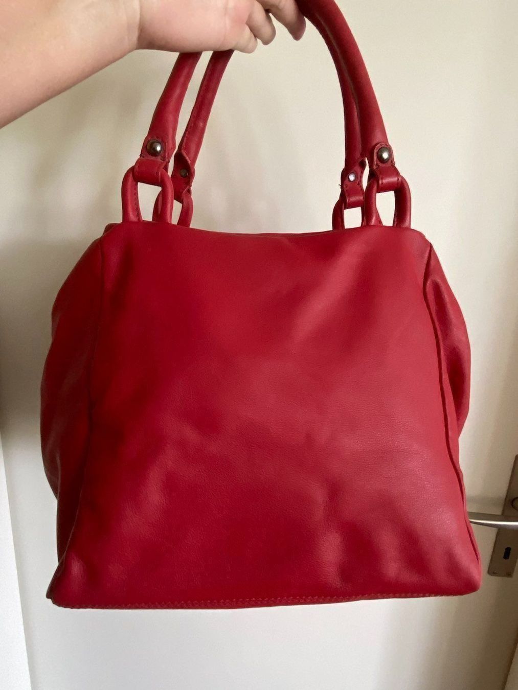 Borse da donna: Rote Braun Büffel Leder Handtasche – Usato da Hünenberg venduto da a.u.849 1