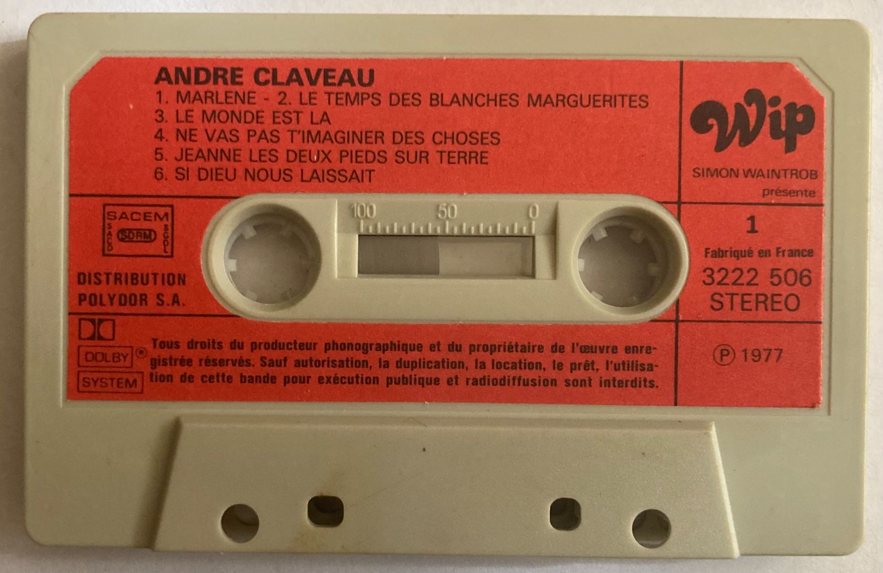 Kompaktkassetten: ANDRÉ CLAVEAU - MARLÈNE – Gebraucht aus Poliez-Pittet von Newtown-Records 2