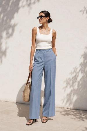 ZARA Hellblaue Zara Hose, Wide Leg Gr.M NEU 69.90