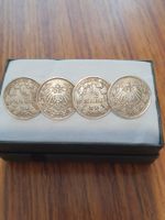 Jugendstil Anstecknadel mit 4 x 1/2 Mark Münzen