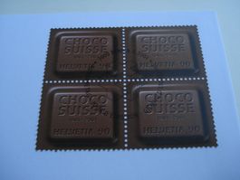 Marke Choco Suisse, 2001, FDC Einzel + 4erblock, 2 Bele