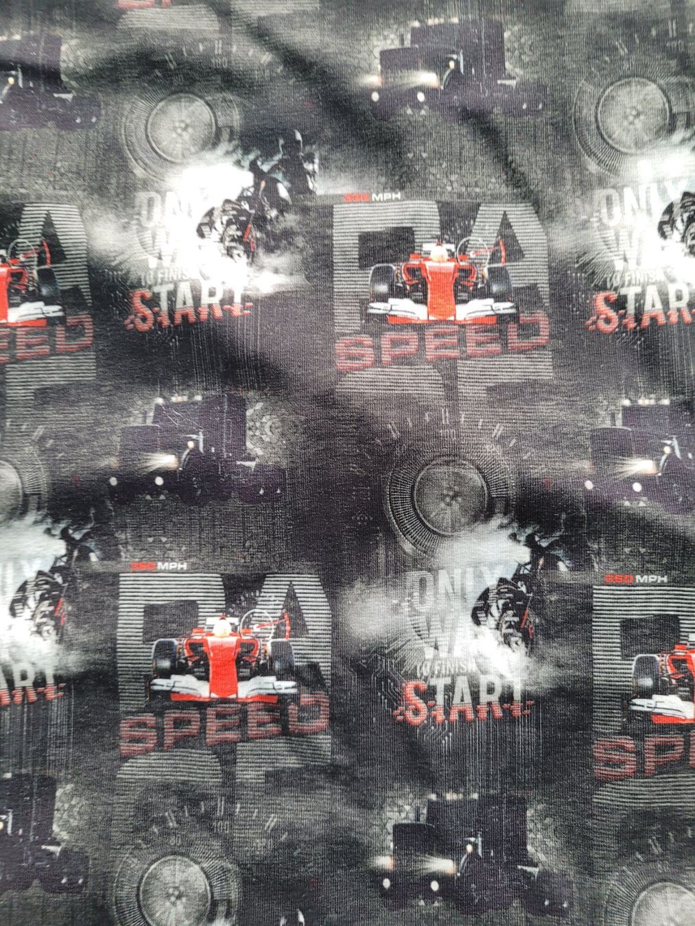 Tessuti: SPEED Formel 1  Stoff 3m x 1.50-1.55   Baumwolle/Elastan – Usato da SCHÜBELBACH venduto da CoKaHa 2