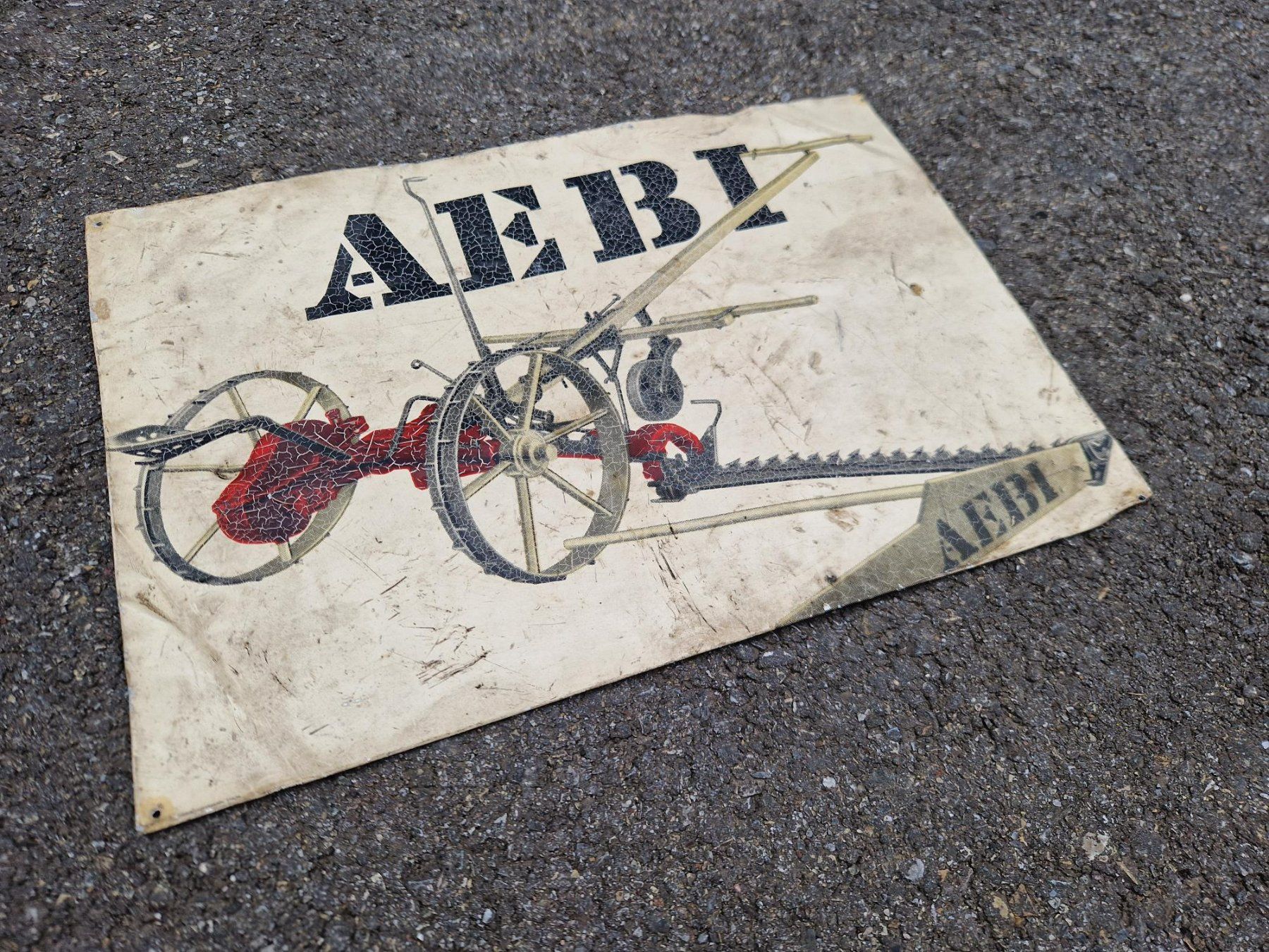 Aebi Trattori: Original Aebi Mähmaschinen Blechschild – Usato da Dürnten venduto da Bachtel84 1