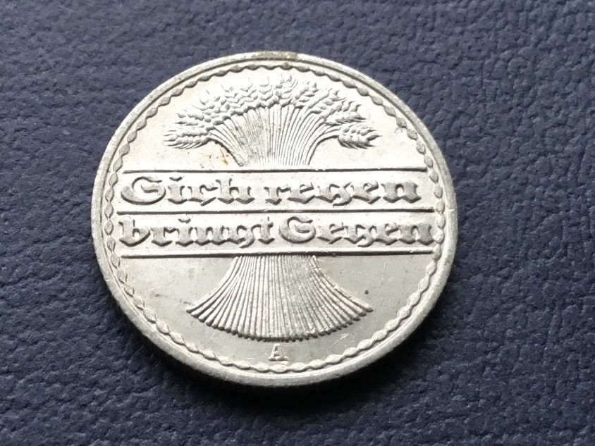 Alle Münzen: Deutsche Reich      50 Reichpfennig 1920 A – Gebraucht aus St. Margrethen SG von alfapeugeot10 1