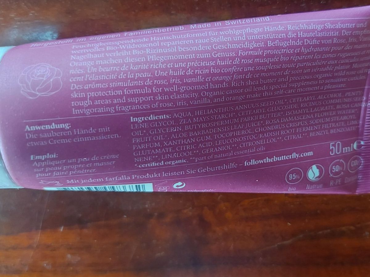 Farfalla Feuchtigkeitspflege: Farfalla Handcreme Hippie Rose 50ml – Neu und originalverpackt aus Beckenried von Havacola 4