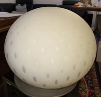 Kugellampe Boden- Tischlampe Glas weiss gepunktet