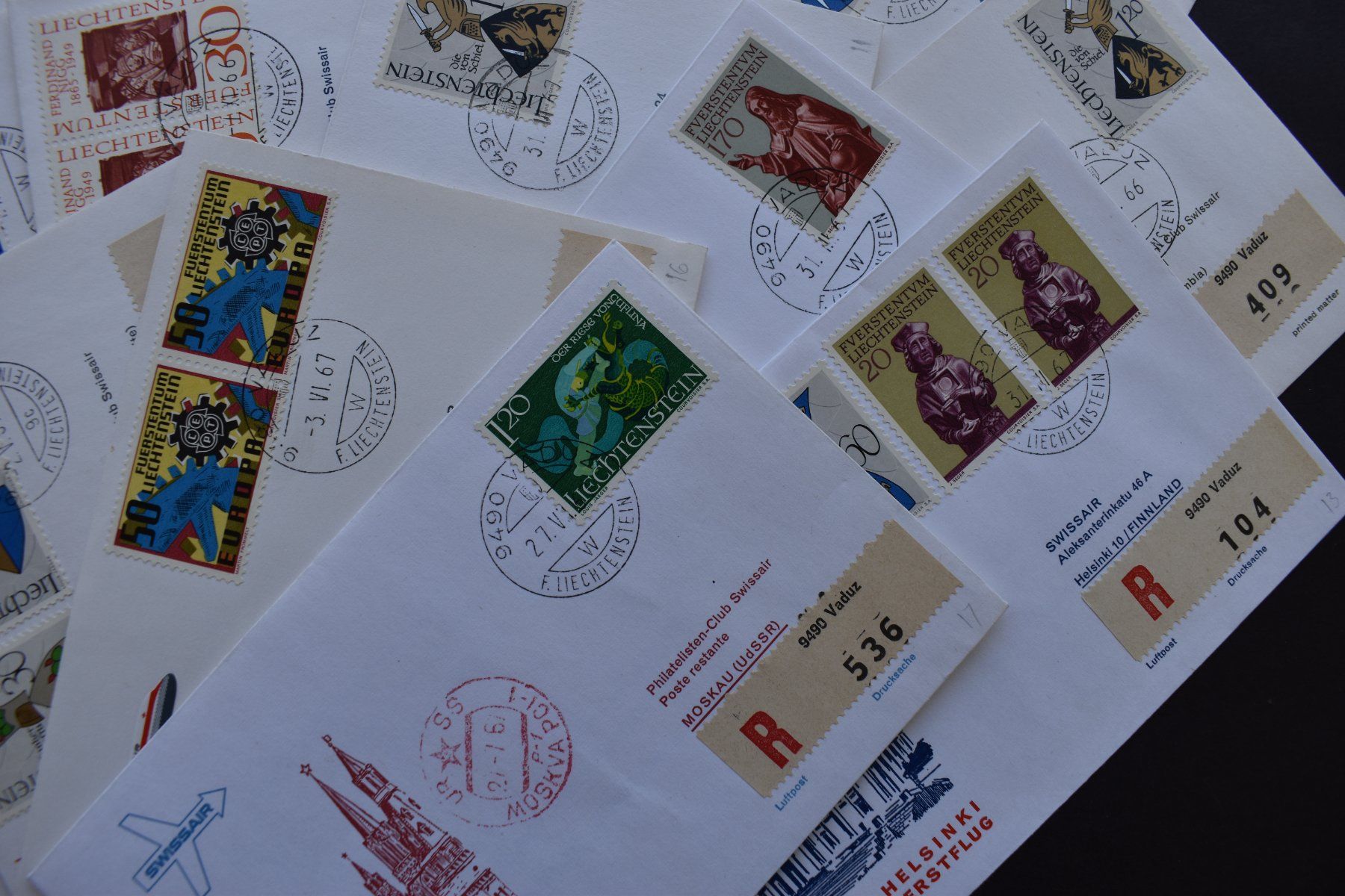 Buste & buste per spedizione: 17 Flugpost Briefe Lichtenstein      B1208Y – Usato da Bettingen venduto da Gluscht-Oase 3