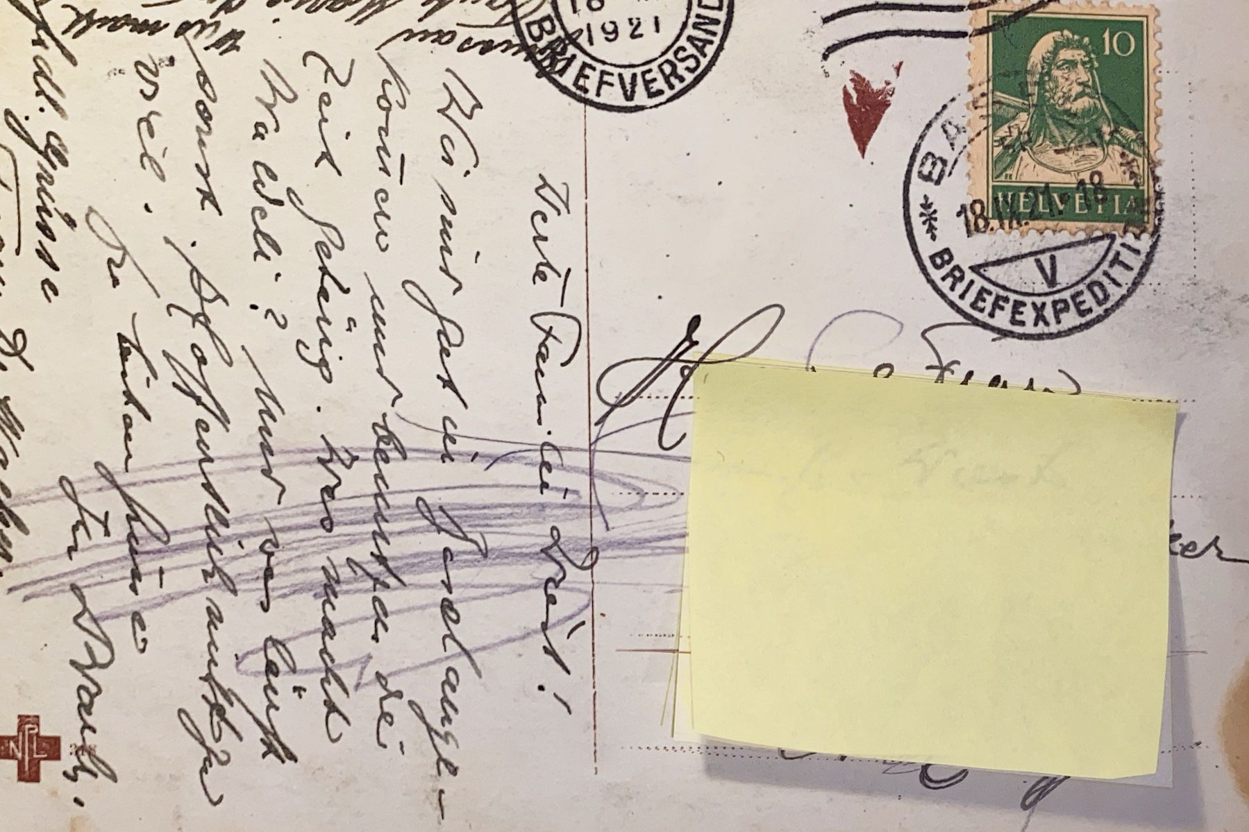Cartoline postali: Postkarte Basel Münster 1921 – Usato da Oberägeri venduto da Nussbi6 2