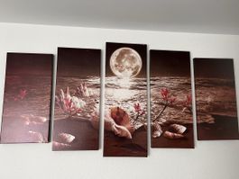 5-teiliges Wandbild "Mondlandschaft" - Top Zustand!