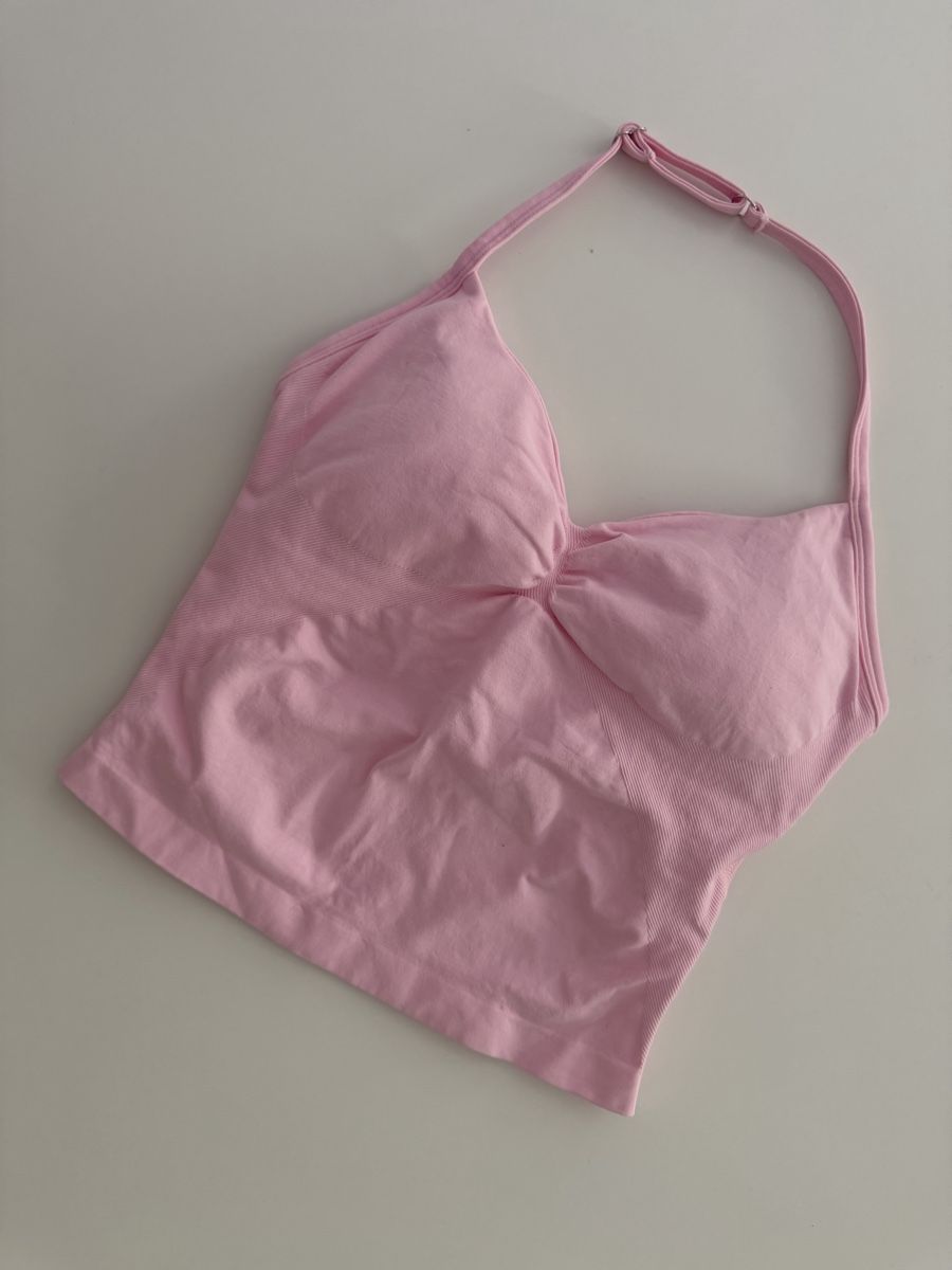 Top: Pink Halterneck Top Size S New – Nuovo e nell'imballaggio originale da Gränichen venduto da Domsiiiii