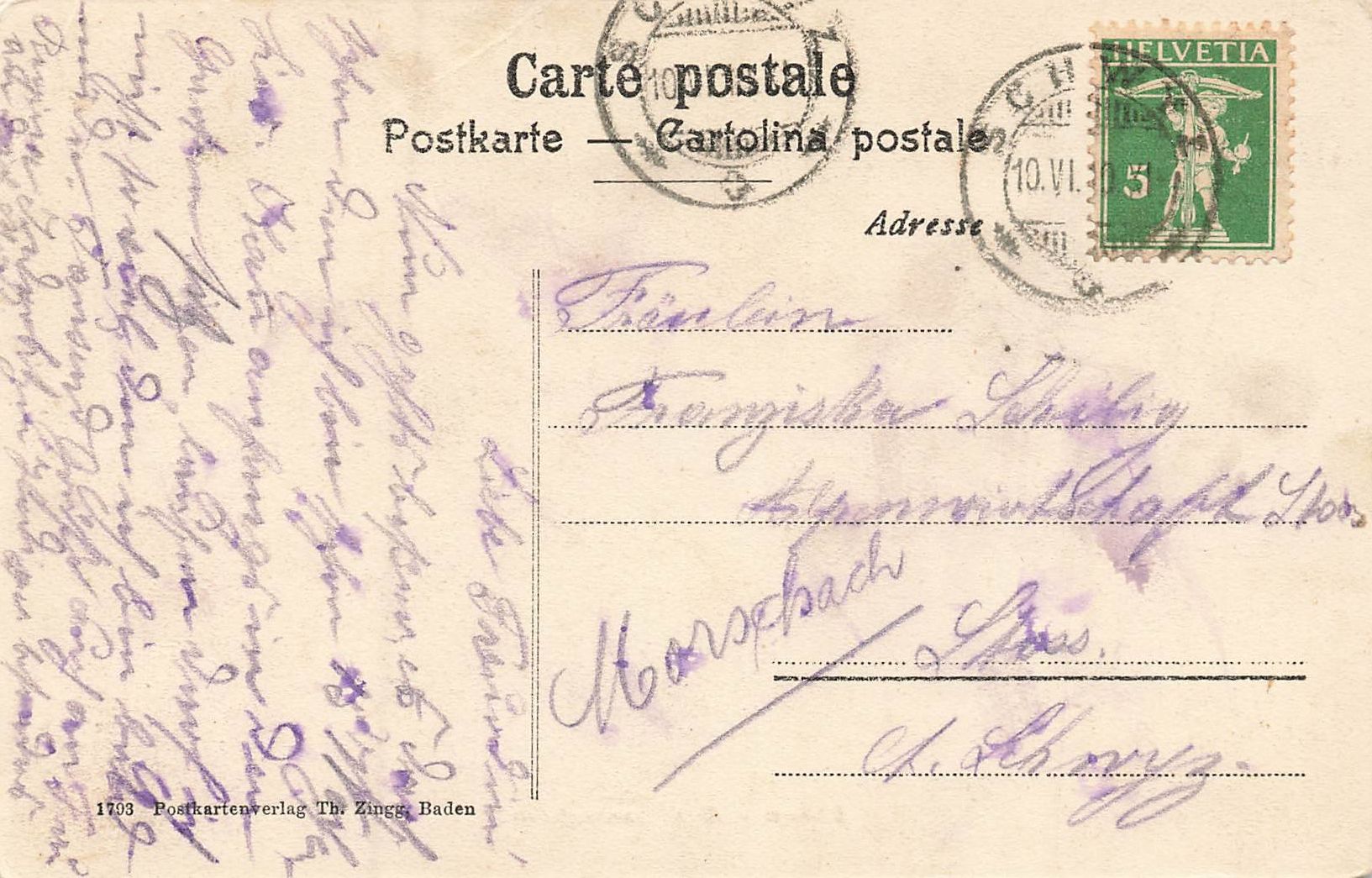Cartoline postali: Schwyz mit Krankenhaus – Usato da Schwyz venduto da Seffi56 1