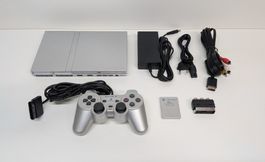 PlayStation 2 Slim Silver mit Controller ORIGINAL