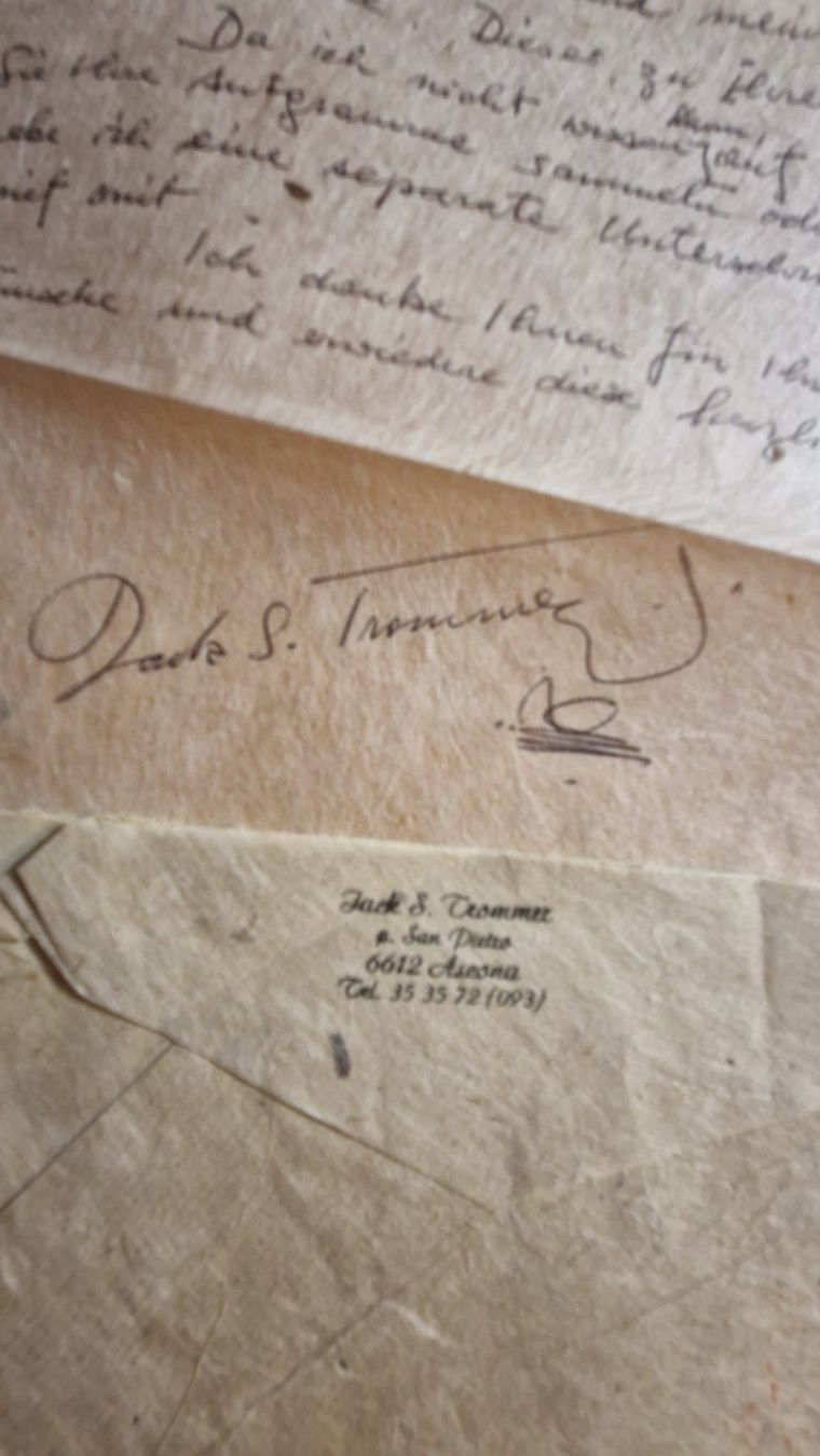 Autografi: Jack S. Trommer, 2 Original Autogramme auf Brief – Usato da Salmsach venduto da aacs65 3