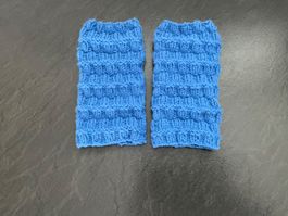 Handgestrickte Pulswärmer Amedisli Blau