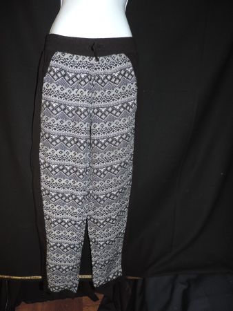 pantalon souple bohème noir et blanc