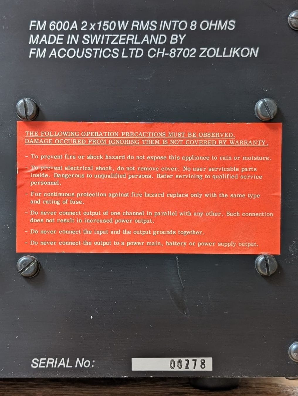 Amplificatori: FM Acoustics FM 600A Werksrevidiert – Usato da Degersheim venduto da hau_wc6b 2