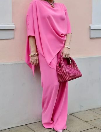 edler/stylischer Hosen-2-Teiler, pink, L/XL