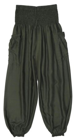 Pumphose bequeme Pluderhose Schlupfhose Viskose dunkelgrün