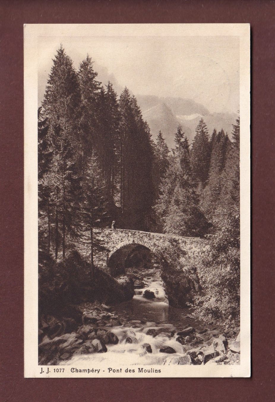 Cartoline postali: CHAMPERY - Pont des Moulins - 1928 – Usato da Pully venduto da nicecards