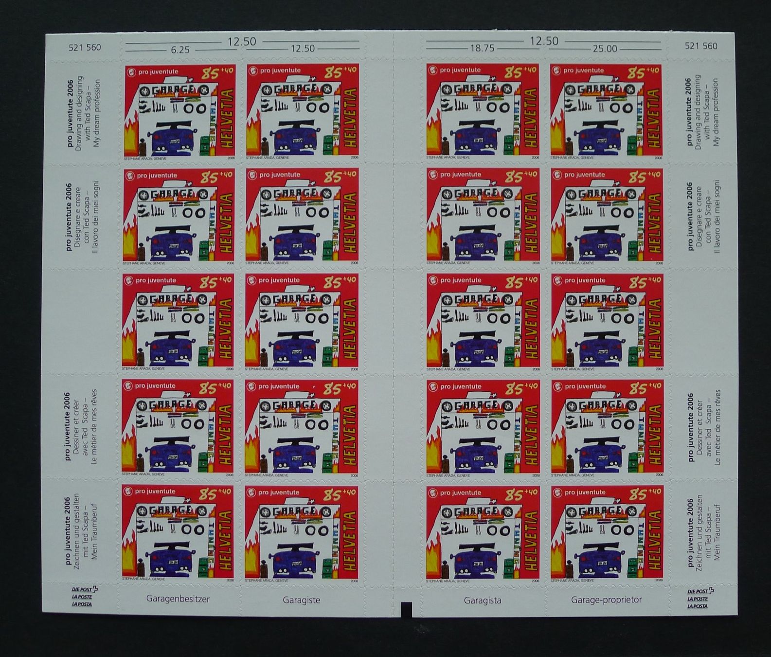 Tutti i francobolli: PJ 2006 Zierbogen J382B postfrisch + fehlerfrei, Kat: 625.- – Nuovo (secondo la descrizione) da Ebikon venduto da SilvioFreund