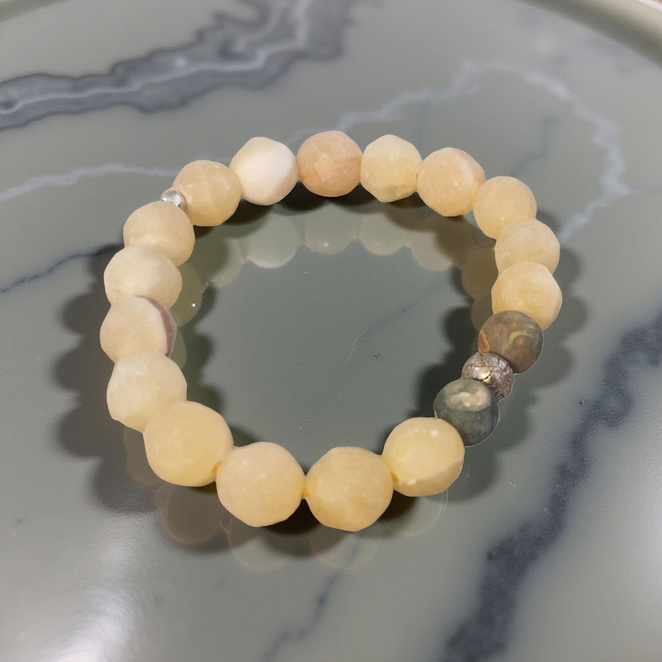 Armbänder & -reifen: Armband Aragonit, Rhyolith & Bronze – Neu und originalverpackt aus Aarau von Schmuckhoehle_MD 4