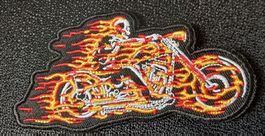 Patch brodé Chopper Flammes Crâne Biker 💀 🔥