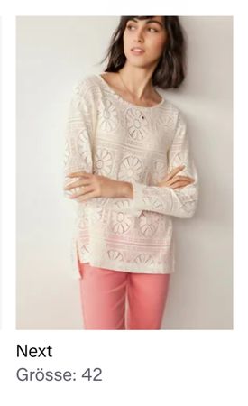 Next Bluse, Gr 42, Beige, Spitze, Sommerlich, Neu