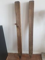 2 Lärchenpfosten 8 x 10 x 140 cm braun druckimprägniert