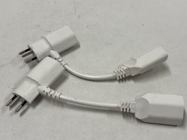 2x Adapter Kabel / Stromkabel, weiss (C346)